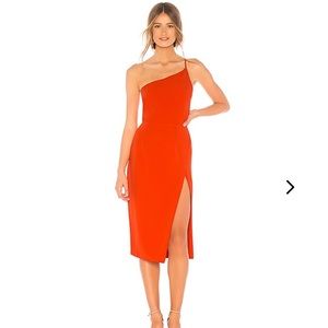 Lovers + Friends Lazo midi dress in blood orange
